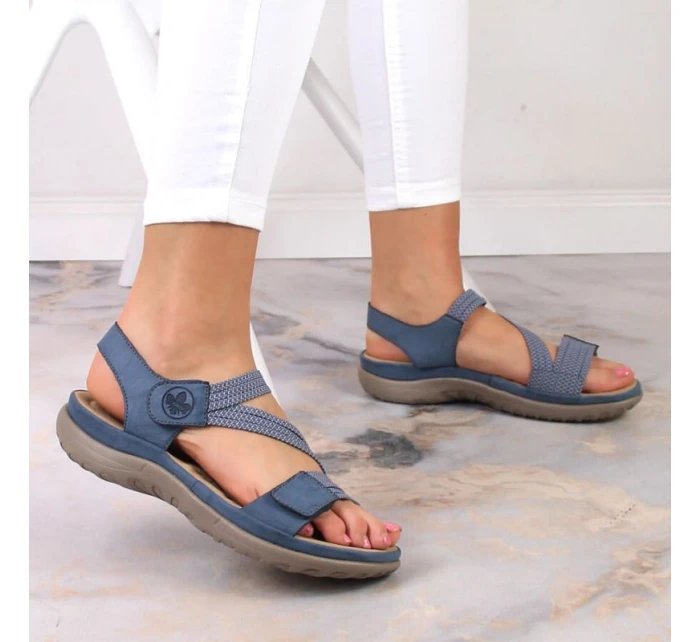 Pohodlné modré sandály Rieker W RKR587
