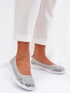 Kožené baleríny  šedé model 21686558 - VINCEZA
