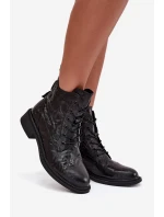 Dámské kozačky z přírodní kůže zateplené model 21712459 černé - Artiker