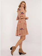 Sukienka LK SK model 22278219 camelowy - FPrice Sukienka LK SK model 22278219 camelowy - FPrice