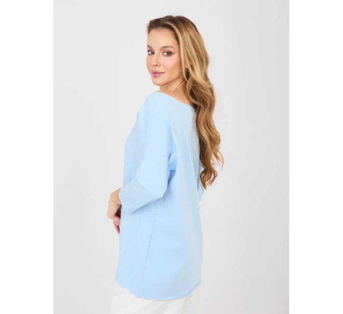 Bluzka RV BZ model 22013750 jasny niebieski - FPrice Bluzka RV BZ model 22013750 jasny niebieski - FPrice