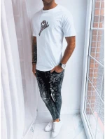 Bílé pánské tričko s potiskem od model 21969427 - Dstreet Bílé pánské tričko s potiskem od model 21969427 - Dstreet