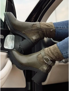 Dámské boty NOIRSTEP na podpatku zelené FashionStreet ZY0525