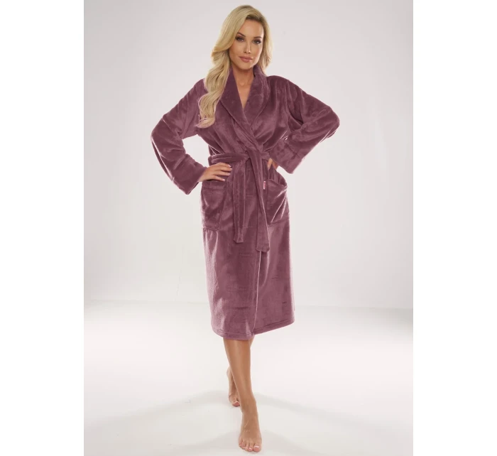 Dlouhý dámský župan s límcem model 16477876 Abigail - De Lafense