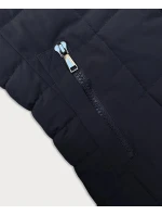 Tmavě modrá prošívaná dámská zimní bunda model 21247029 - J.STYLE Tmavě modrá prošívaná dámská zimní bunda model 21247029 - J.STYLE