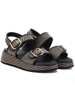 Dámské sandály na platformě černo-zlaté Artiker 58C1741