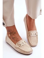 Dámské módní semišové mokasíny Bežové model 21625619 - Boto