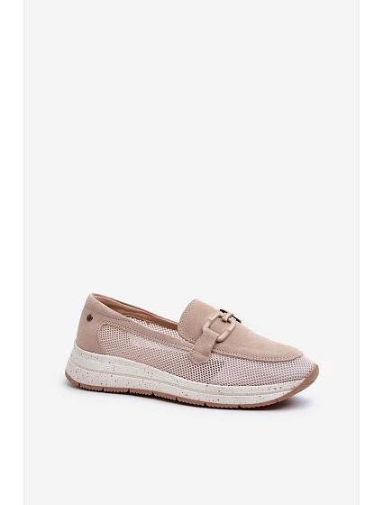 Dámské semišové mokasíny D&A model 21660237 Beige - S.Barski Dámské semišové mokasíny D&A model 21660237 Beige - S.Barski