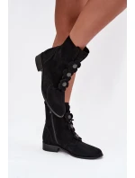 Semišové dámské kotníkové boty Zazoo 3085 černé s ozdobnými květinami Semišové dámské kotníkové boty Zazoo 3085 černé s ozdobnými květinami