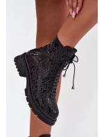 Kožené workery dámské zateplené na zip model 21712033 Černé - Artiker