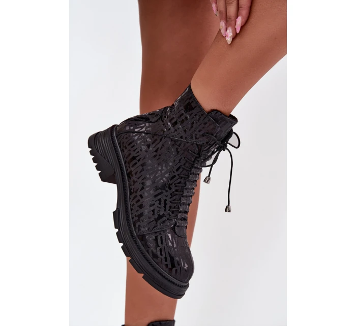 Kožené workery dámské zateplené na zip model 21712033 Černé - Artiker