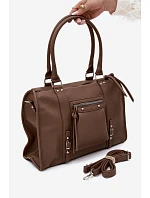 Velká taška z imitace kůže Taupe model 22220877 - Flora&Co