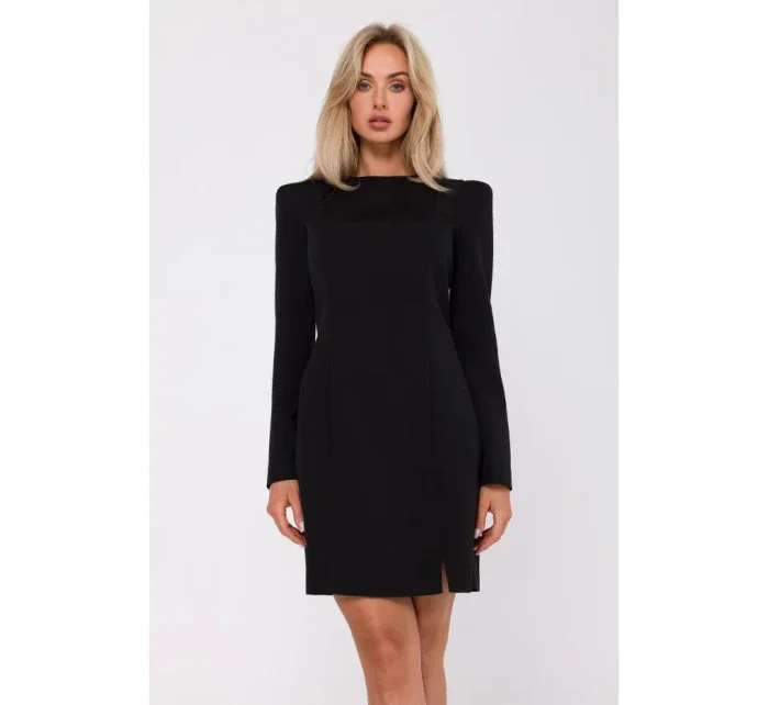 M755 Šaty s modelujícím prošíváním - černé