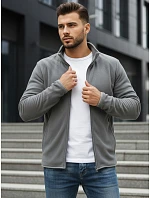 Pánská světle šedá mikina na zip FashionStreet BX4773 Pánská světle šedá mikina na zip FashionStreet BX4773