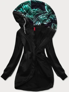 Černá dlouhá dámská rozepínací mikina (AMG815)