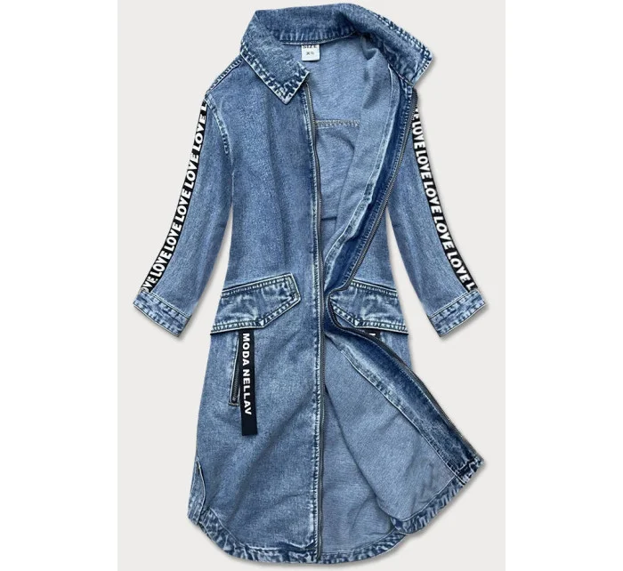 Světle modrá volná dámská džínová přes oblečení model 16994046 - P.O.P. SEVEN