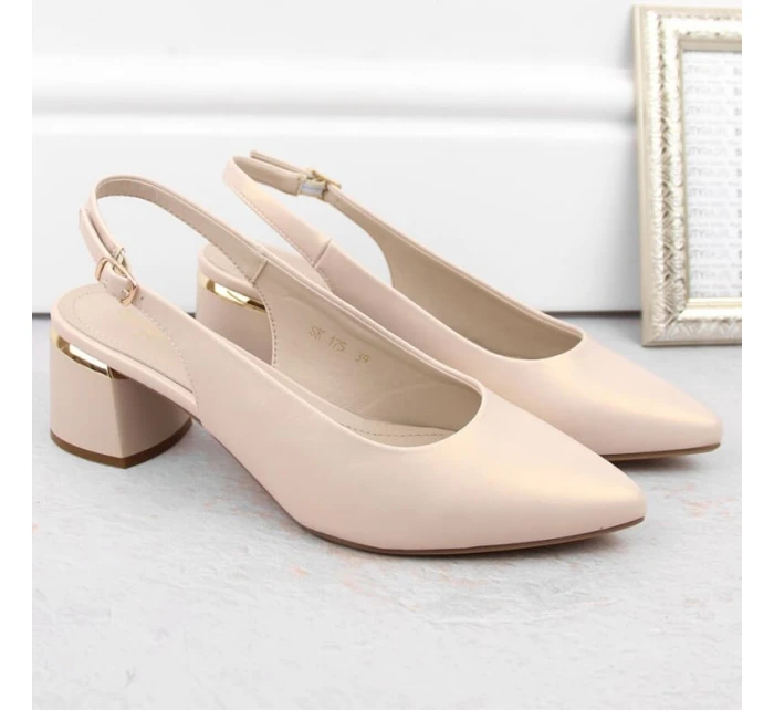 W béžové  elegantní sandály model 21776016 - SERGIO LEONE