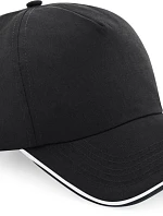 Beechfield B 25C 5 panelová kšiltovka "Authentic Piped Peak" 53.025C black/white