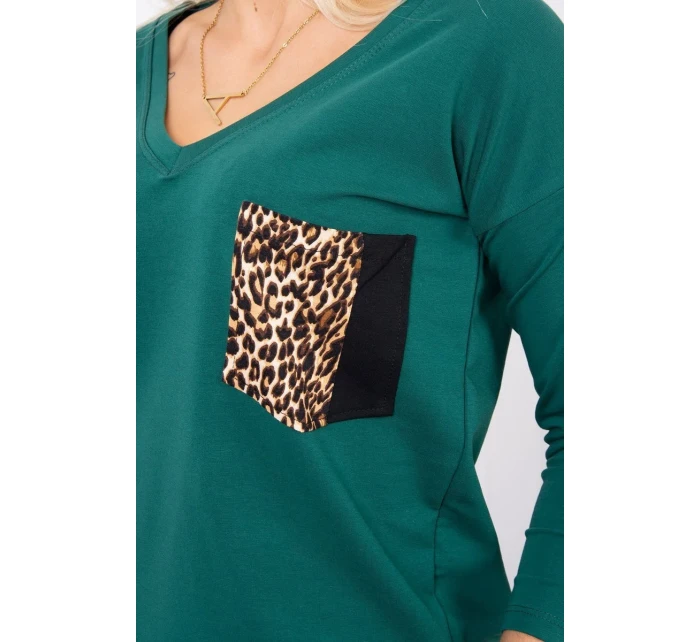 Sada s leopardím potiskem zelená