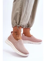 Dámské textilní nazouvací tenisky Růžové model 21618178 - EVENTO Dámské textilní nazouvací tenisky Růžové model 21618178 - EVENTO