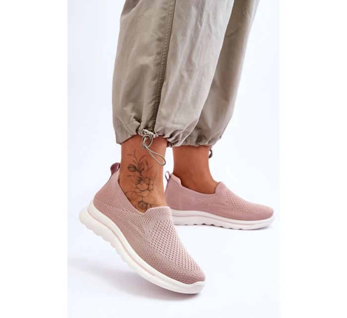 Dámské textilní nazouvací tenisky Růžové model 21618178 - EVENTO Dámské textilní nazouvací tenisky Růžové model 21618178 - EVENTO