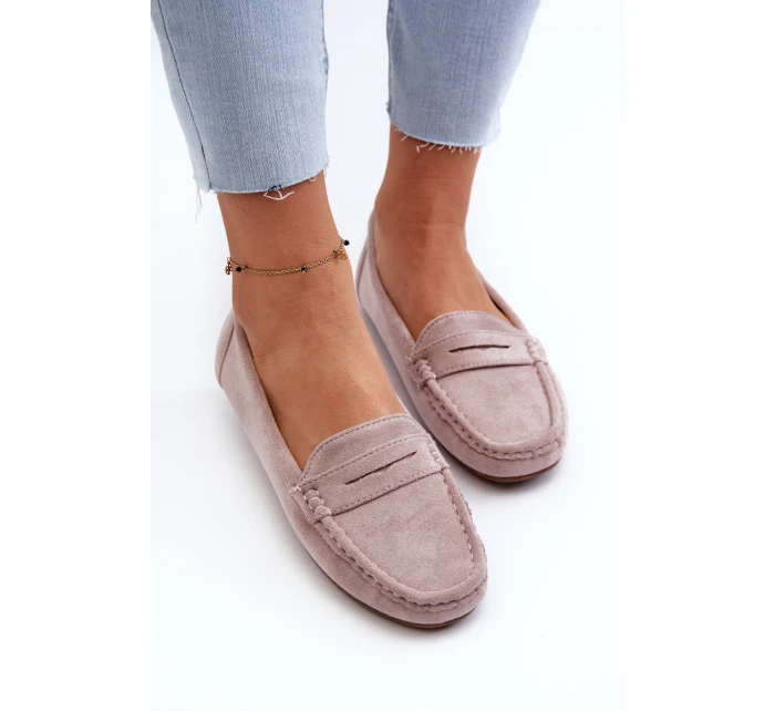 Dámské semišové mokasíny fialové model 21659341 - Boto Dámské semišové mokasíny fialové model 21659341 - Boto