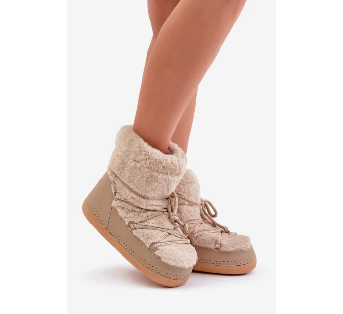 Sněhule S Kožíškem A Šněrováním Béžové model 21679603 - Boto Sněhule S Kožíškem A Šněrováním Béžové model 21679603 - Boto