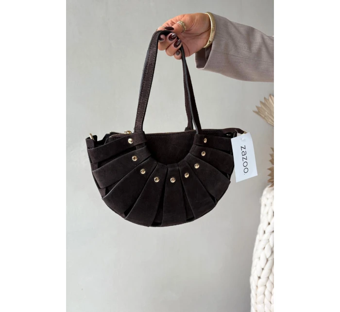 Kabelka z přírodního semiše čokoládová model 21728397 - Boto Kabelka z přírodního semiše čokoládová model 21728397 - Boto