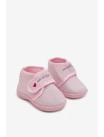 Dětské pantofle na suchý zip s pruhy světle růžové Lavelle Dětské pantofle na suchý zip s pruhy světle růžové Lavelle