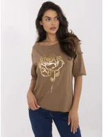 Bluzka CLM BZ model 21116866 jasny brązowy - FPrice Bluzka CLM BZ model 21116866 jasny brązowy - FPrice