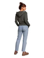 model 17636580 Zavinovací svetr s kapucí černý - BeWear