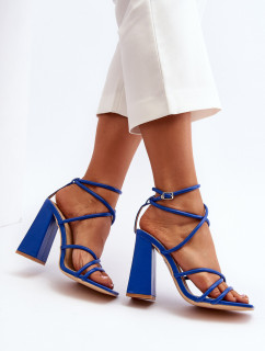 Módní modré sandály na vysokém podpatku Josette