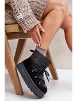 Sněhule s vázáním na platformě černé Mavora Sněhule s vázáním na platformě černé Mavora