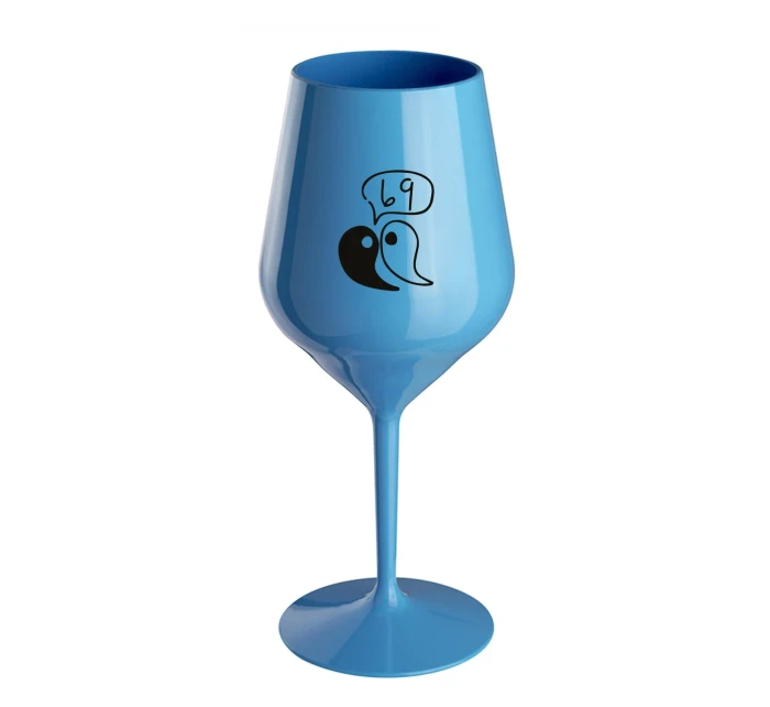 69 - modrá nerozbitná sklenice na víno 470 ml