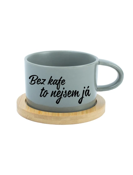BEZ KAFE TO NEJSEM JÁ - šedý hrníček makronka 200 ml BEZ KAFE TO NEJSEM JÁ - šedý hrníček makronka 200 ml