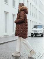 Dámská zimní bunda prošívaná s kapucí hnědá Dstreet model 21990523 - FashionStreet
