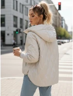 Dámská přechodná prošívaná bunda s kapucí šedá FashionStreet TY5560