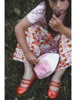 Lakované dětské baletky s červenými proužky Margenis