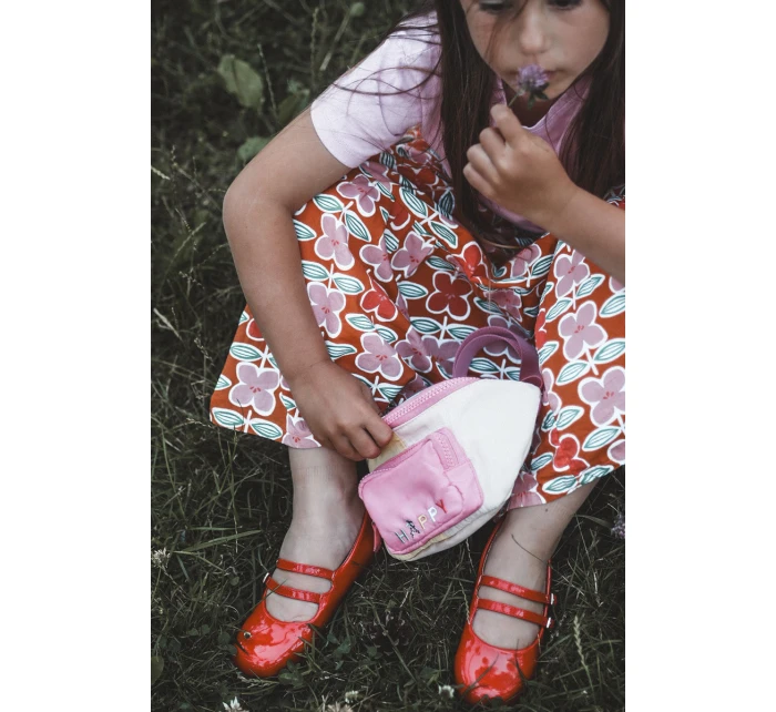 Lakované dětské baletky s červenými proužky Margenis