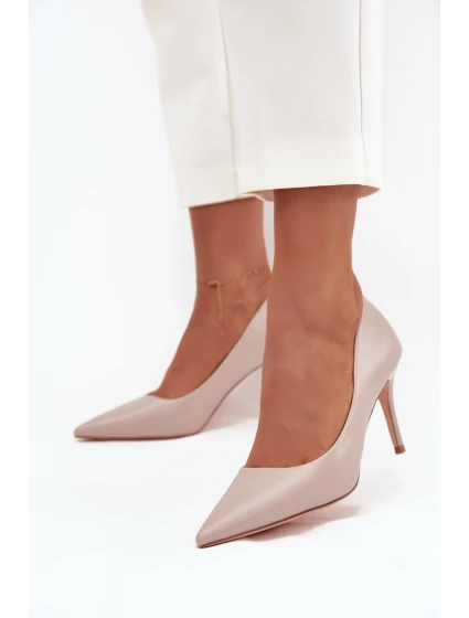 Dámské lodičky z eko kůže béžové model 21711389 - Boto