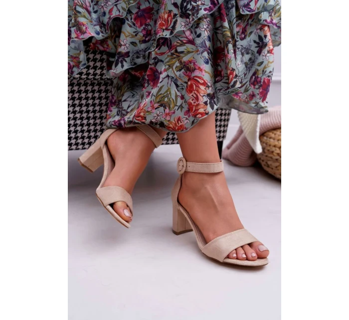 Dámské Sandály Na Podpatku Semišové Béžové Lexi Dámské Sandály Na Podpatku Semišové Béžové Lexi