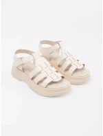 Pohodlné  sandály hnědé dámské platforma