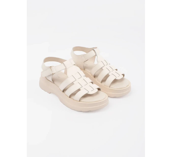 Pohodlné  sandály hnědé dámské platforma