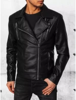 Pánská kožená bunda černá FashionStreet TX4385