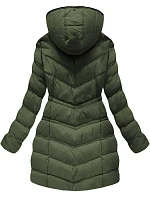 Dámská prošívaná zimní bunda s kapucí khaki (w749-1) Dámská prošívaná zimní bunda s kapucí khaki (w749-1)