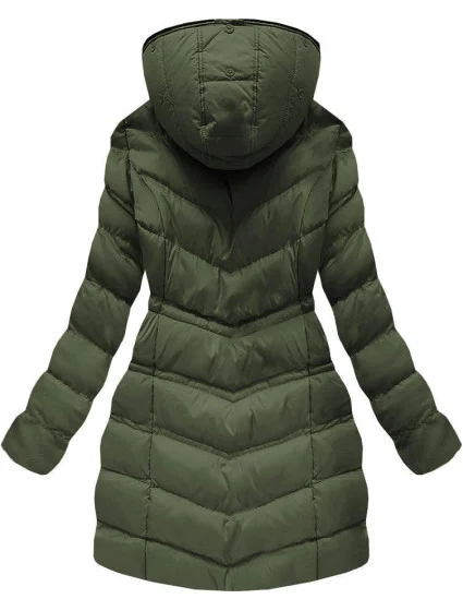 PIKOWANA KURTKA DAMSKA ZIMOWA Z KAPTUREM KHAKI model 21241763 - SPEED.A