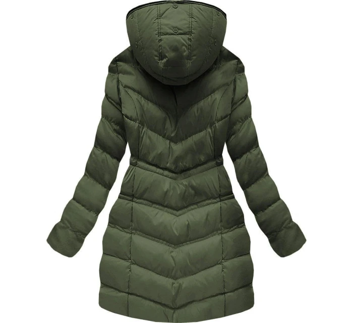 PIKOWANA KURTKA DAMSKA ZIMOWA Z KAPTUREM KHAKI model 21241763 - SPEED.A