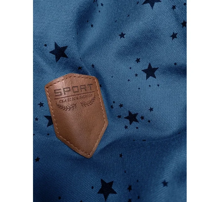 Světle modrá dámská mikina s kapucí a se vzorem model 19686423 - 6&8 Fashion