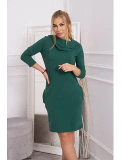 Šaty s kapucí a kapsami zelené