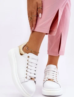 Dámská sportovní obuv model 21610016 Bílá a zlatá - Goe